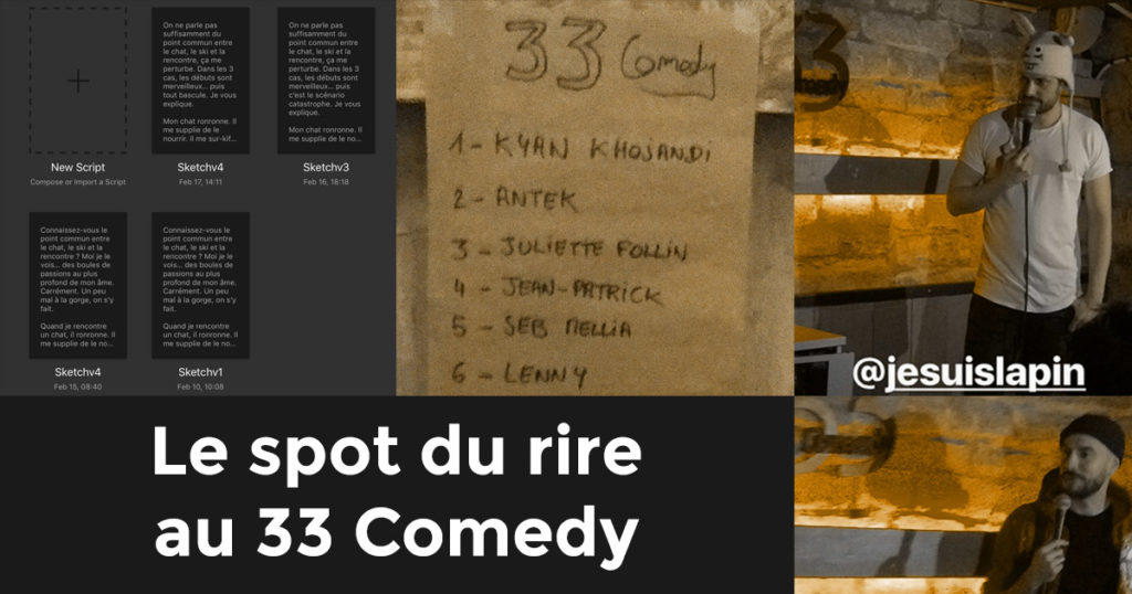 Instantanés de scène au 33 Comedy avec Jean-Patrick et Kyan Khojandi