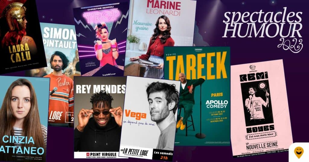 Rentrée 2023 : affiches de nouveaux spectacles d’humour à Paris