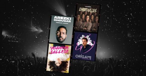 Top spectacles humour 2024 : affiches des spectacles d’Arezki Chougar, Elsa Barrère, Lorenzo Mancini et Yoanna Sallese