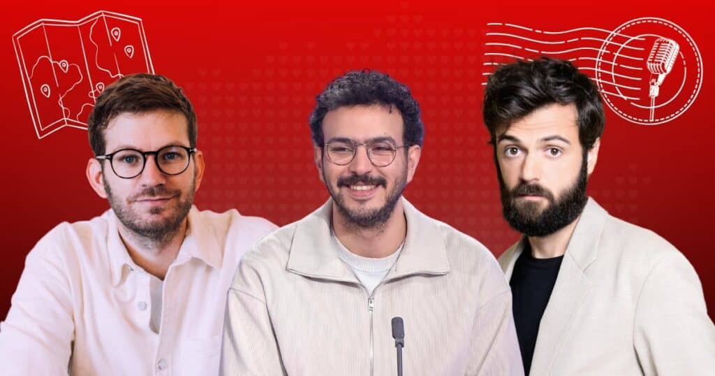 De Morges-sous-Rire à Lausanne — de gauche à droite : Thomas Wiesel, Yacine Nemra et Charles Nouveau