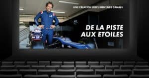 Stéphane de Groodt : vignette du documentaire De la piste aux étoiles Stéphane de Groodt : vignette du documentaire De la piste aux étoiles incrustée dans un décor de cinéma