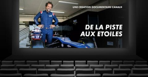 Stéphane de Groodt : vignette du documentaire De la piste aux étoiles incrustée dans un décor de cinéma