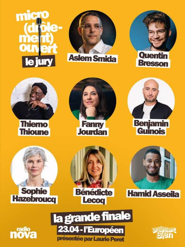 Les jurés de la finale : Aslem Smida, Quentin Bresson, Thierno Thioune, Fanny Jourdan, Benjamin Guinois, Sophie Hazebroucq, Bénédicte Lecoq et Hamid Asseila